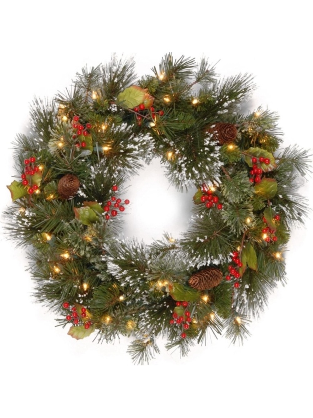 National Tree Company Pre-Lit Artificial Christmas Crestwood Green Wreath NEW!